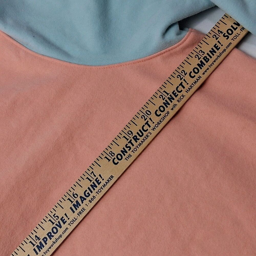 Retro 80s Lands End Pastel Colorblock Hoodie Vaporwave 1X Serious Sweats Opalite - Picture 6 of 7